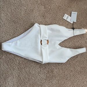 floralkini Montce look alike white one piece swim
